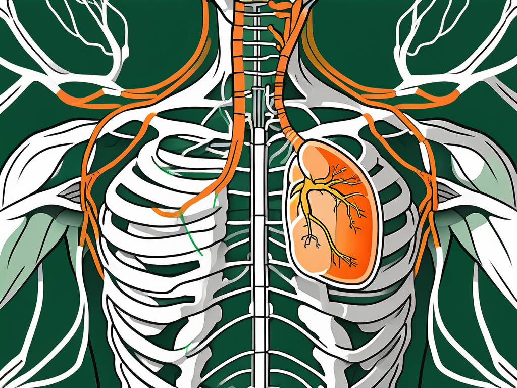 The vagus nerve in relation to the human torso