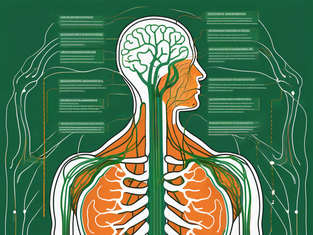 The vagus nerve in a human body