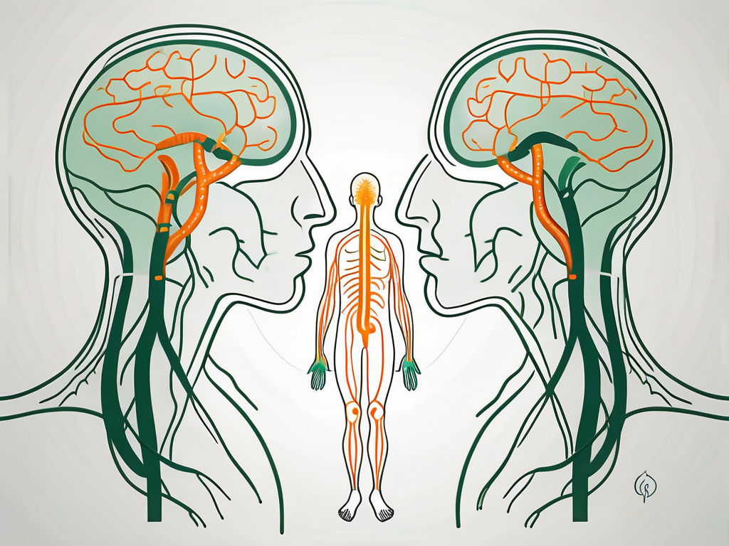 The vagus nerve in the human body interacting with the digestive system