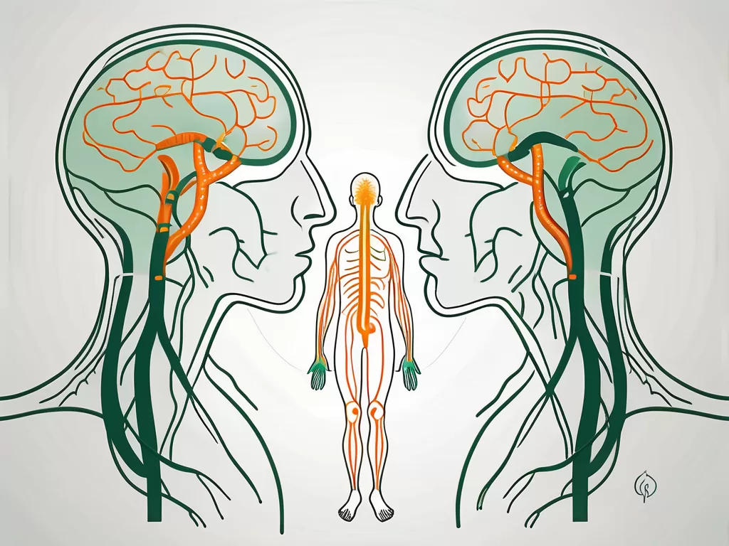 The vagus nerve in the human body interacting with the digestive system