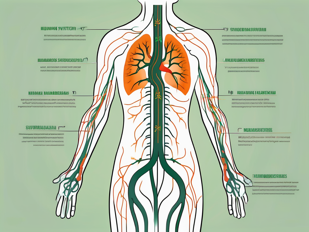 The human nervous system highlighting the vagus nerve
