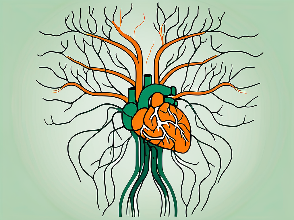 The vagus nerve as it extends from the brain