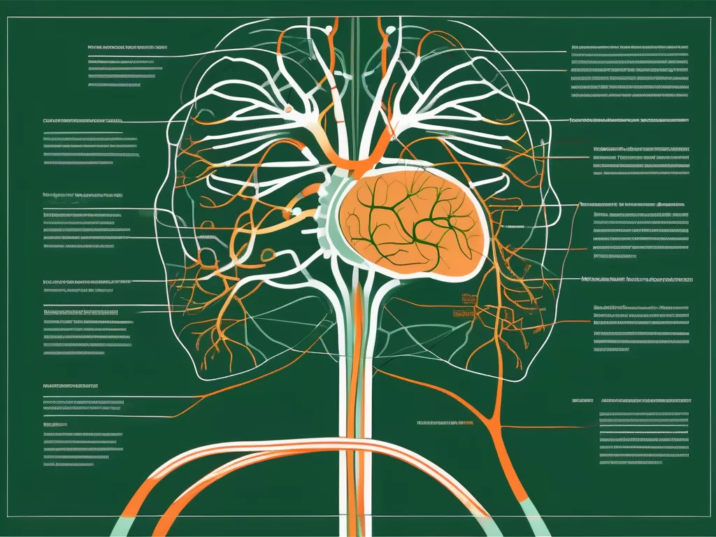 The human nervous system highlighting the vagus nerve