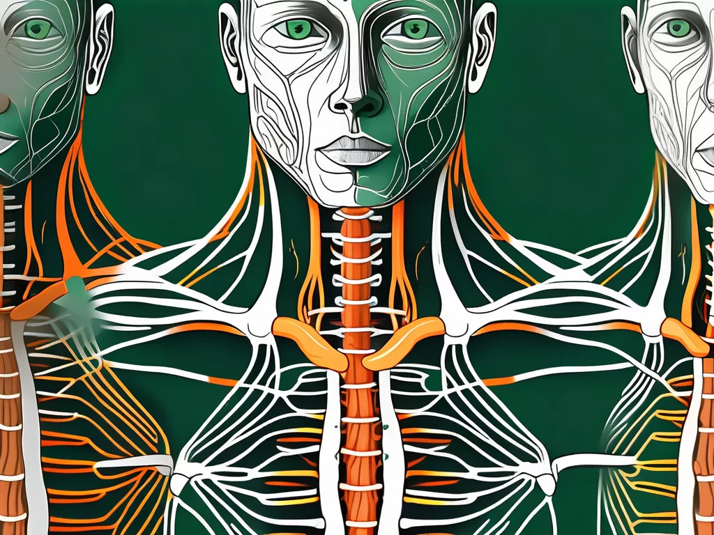 The human neck and shoulders in a detailed anatomical style