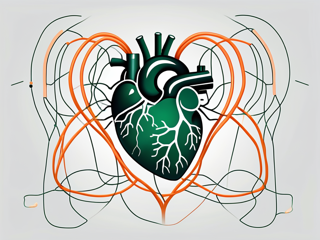 A heart connected to the vagus nerve