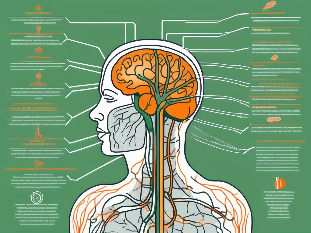 The human nervous system highlighting the vagus nerve