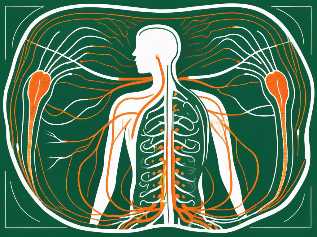 The vagus nerve interacting with the stomach