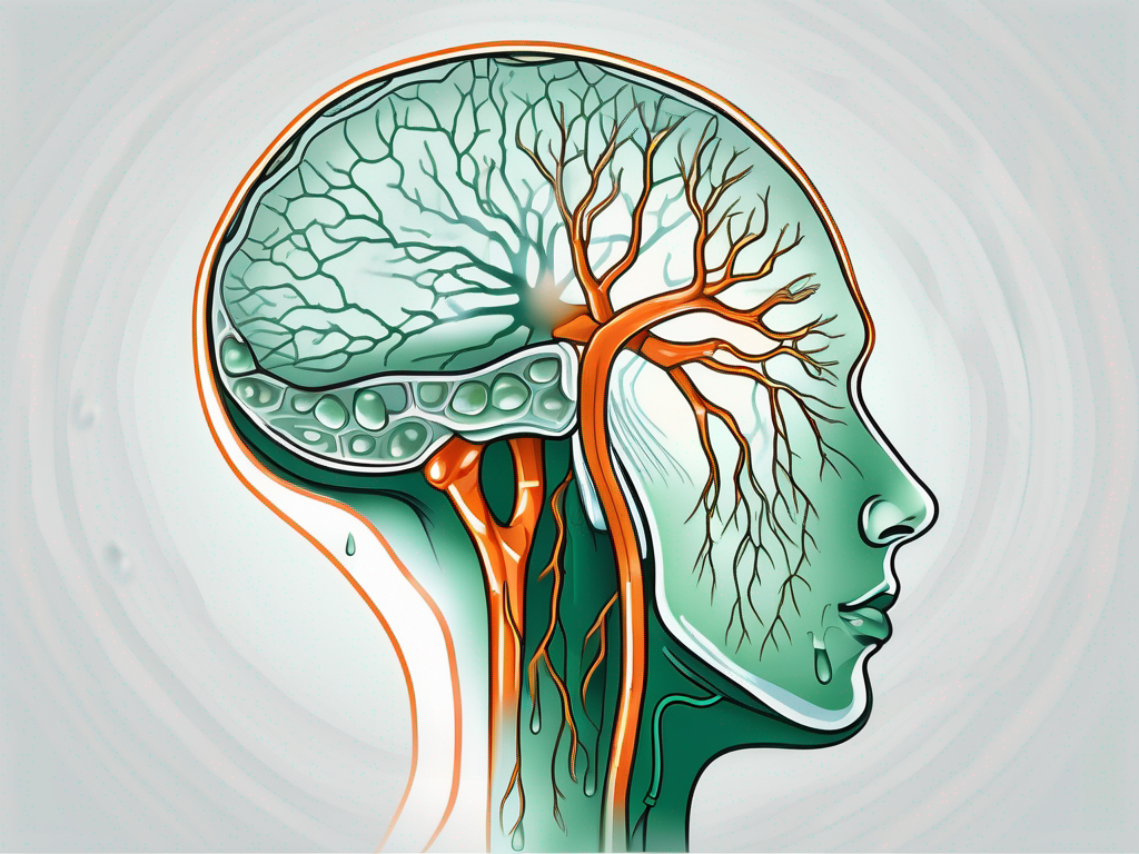 A cross-section of the human body highlighting the vagus nerve