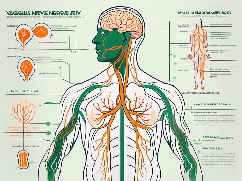 The vagus nerve in a human body