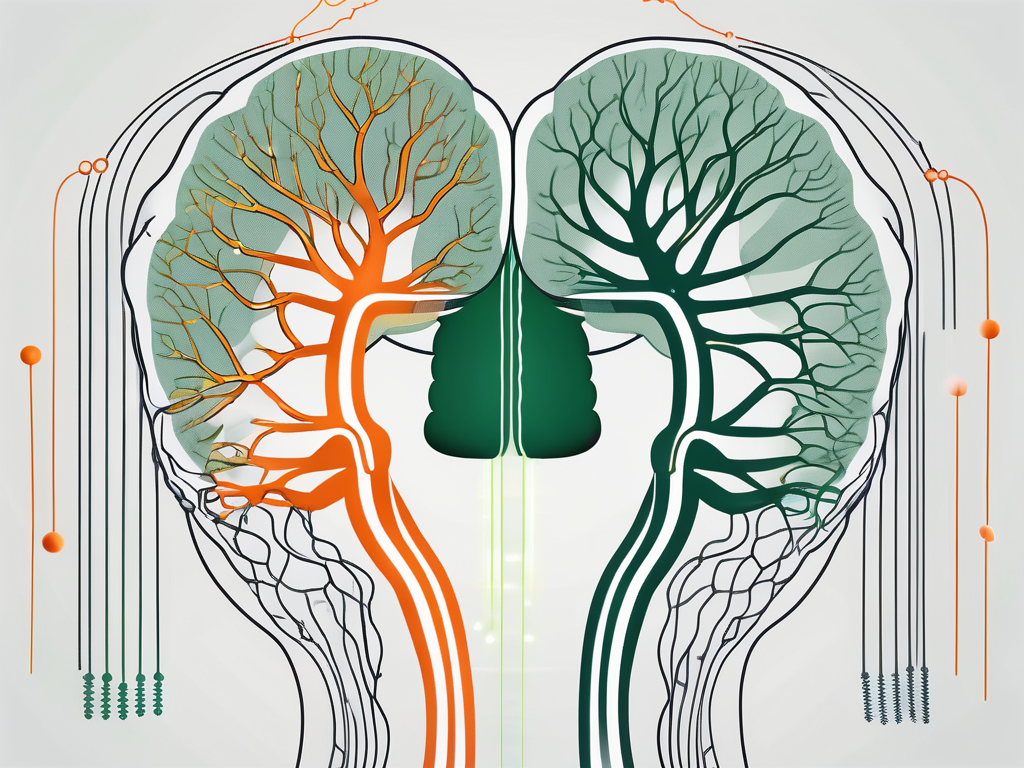 The vagus nerve connecting the brain and the gut