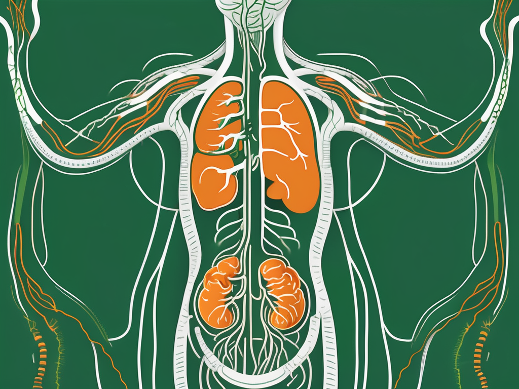 The vagus nerve interacting with the digestive system