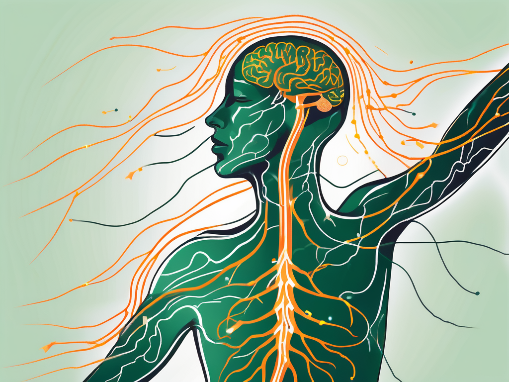 The vagus nerve highlighted in the human body