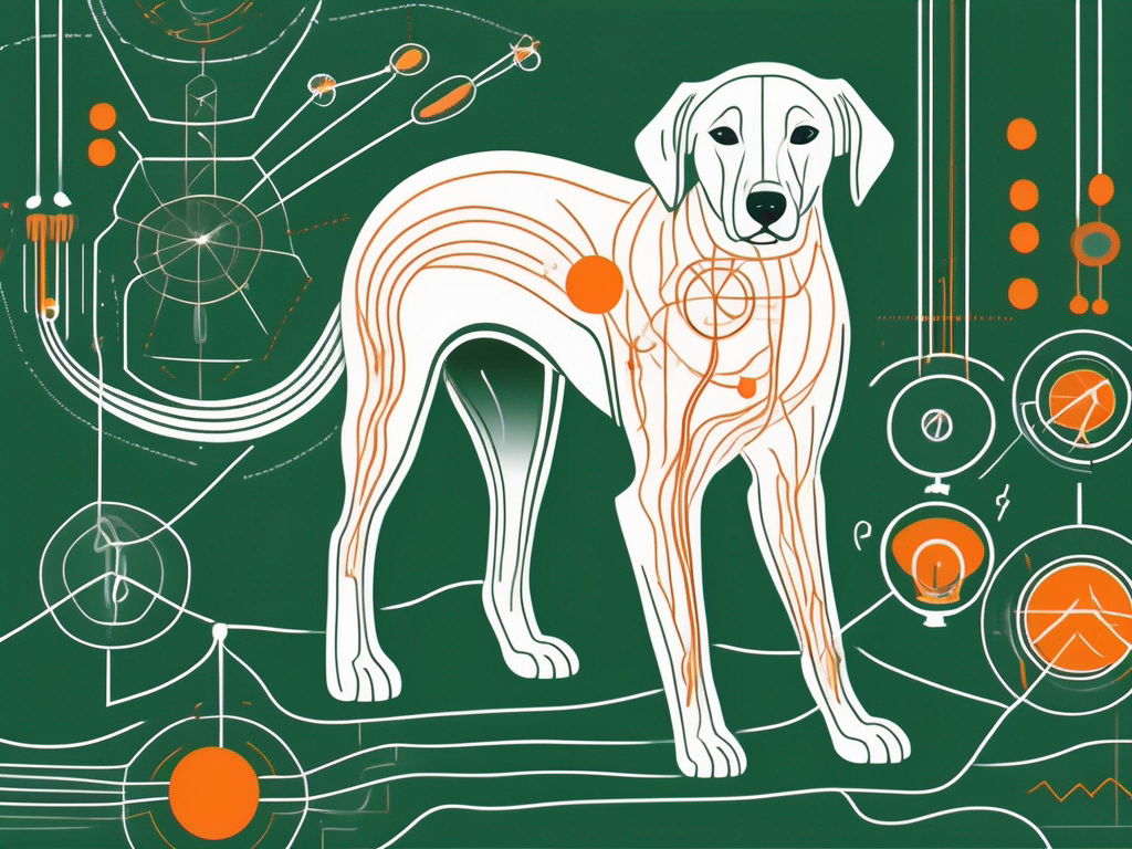 A dog with a highlighted area showing the location of the vagus nerve