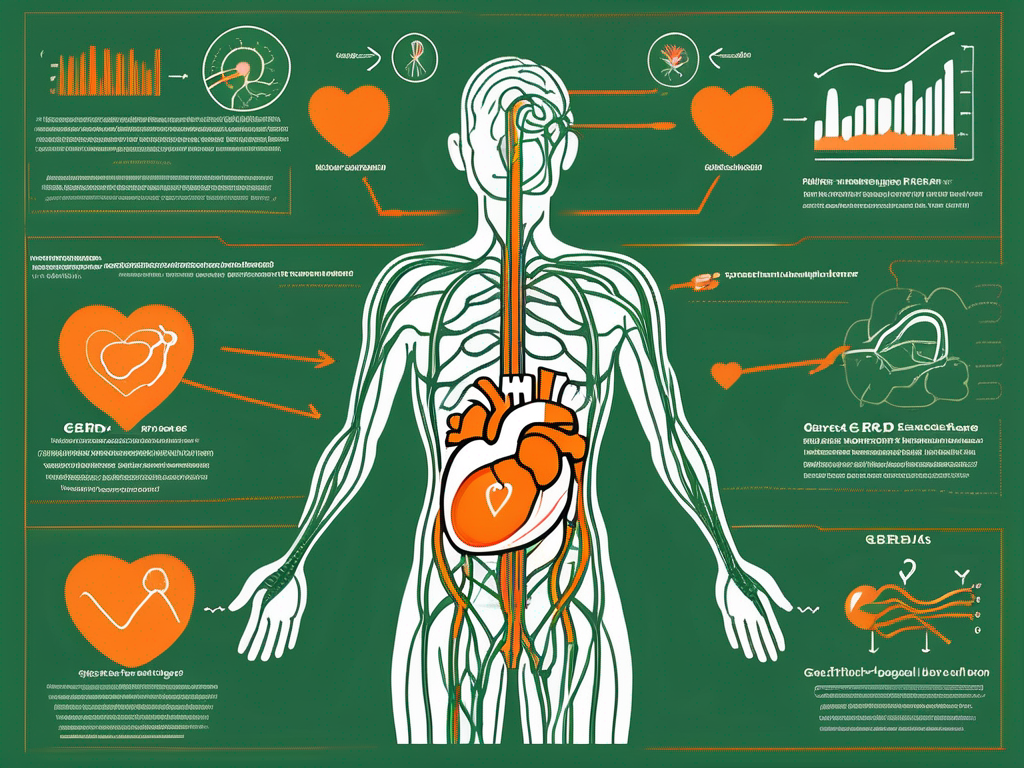 The vagus nerve connecting the stomach and the heart