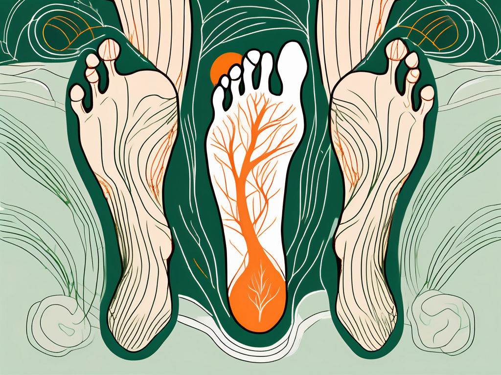 A pair of feet with focus on the pressure points