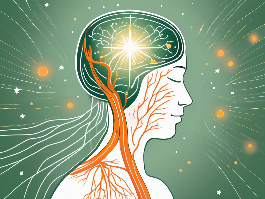 The vagus nerve highlighted within the human body