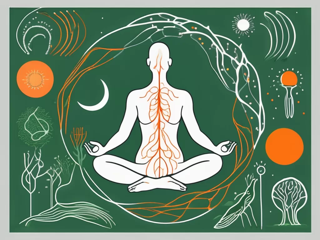 A human silhouette with the vagus nerve highlighted