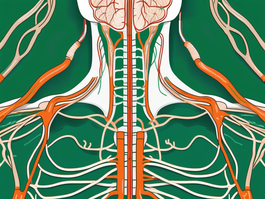The vagus nerve connecting to the larynx