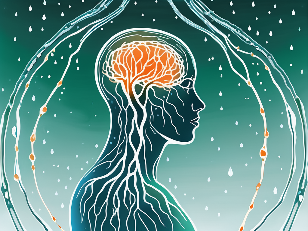 A human silhouette with a highlighted vagus nerve