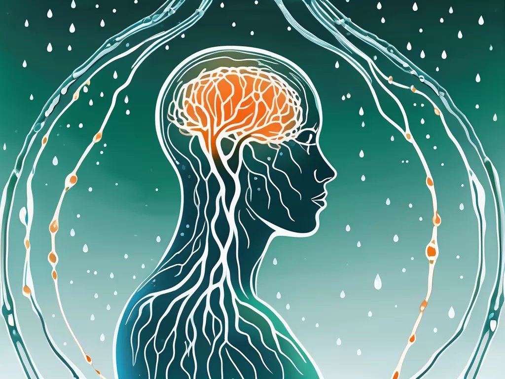 A human silhouette with a highlighted vagus nerve
