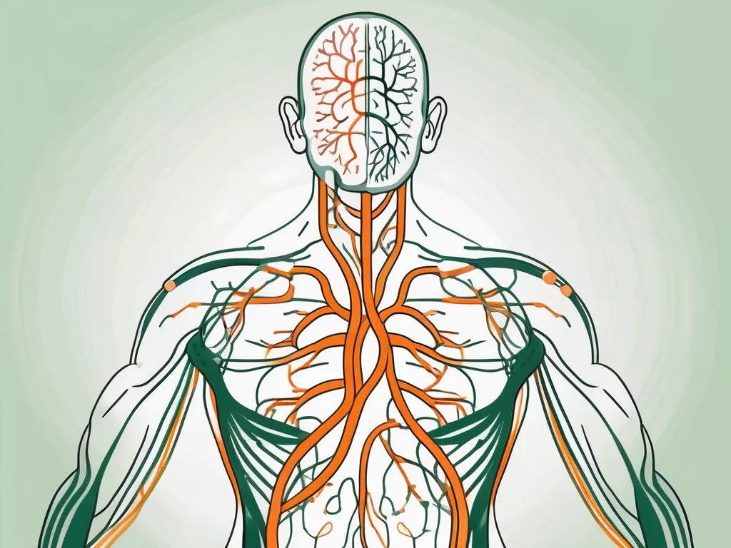 The vagus nerve highlighted in the human body