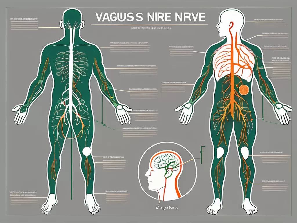 The vagus nerve in a human body