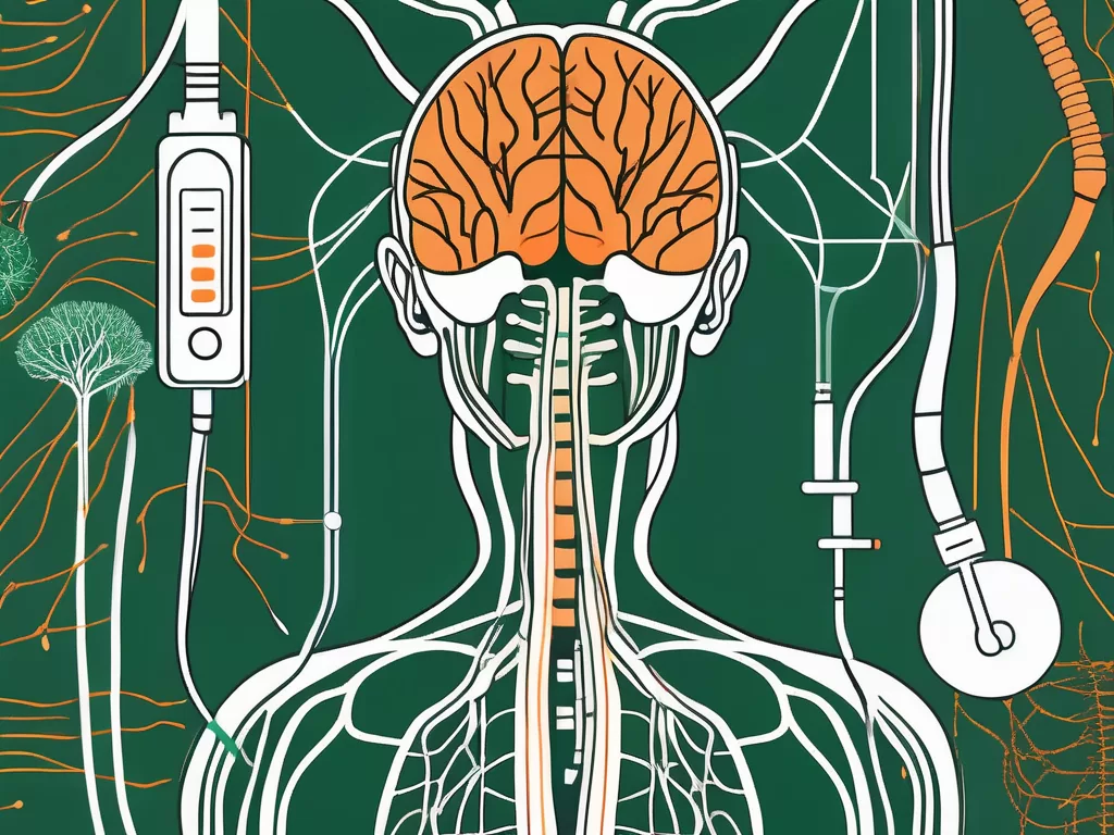 The human nervous system highlighting the vagus nerve