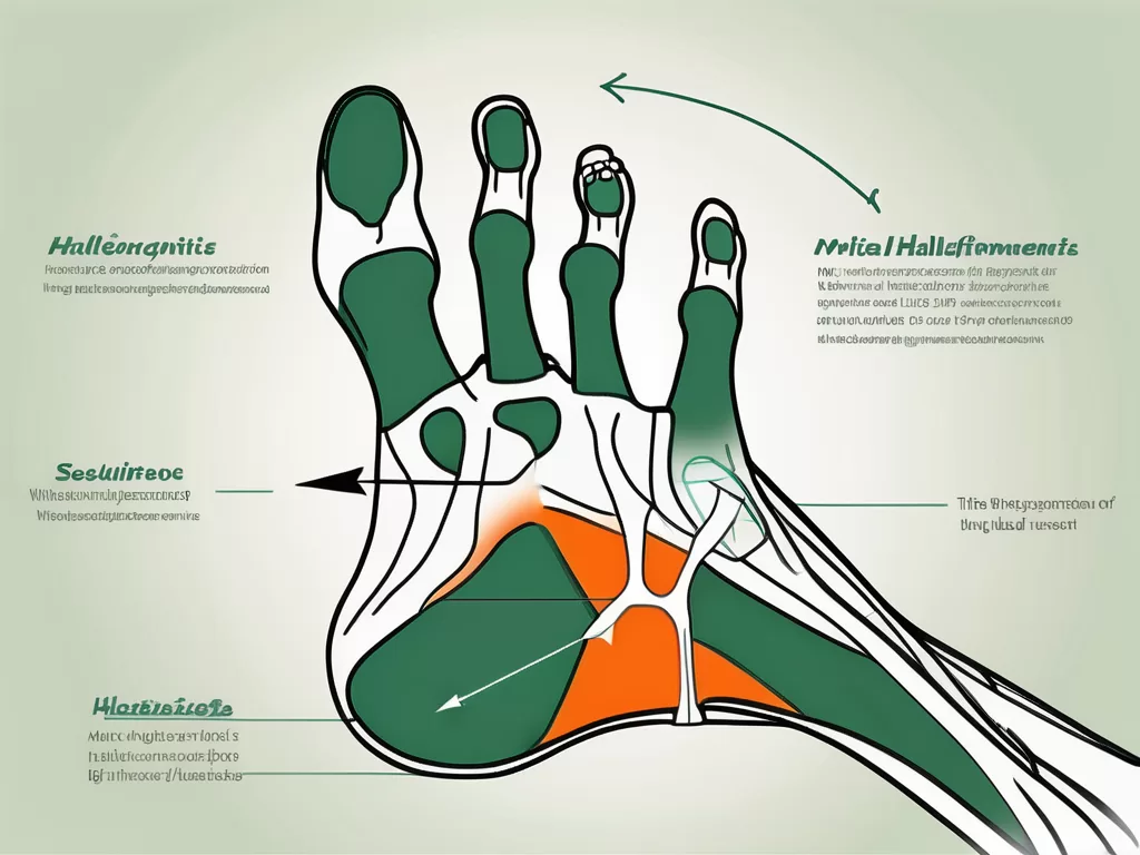 A foot showing the deformity caused by hallux valgus