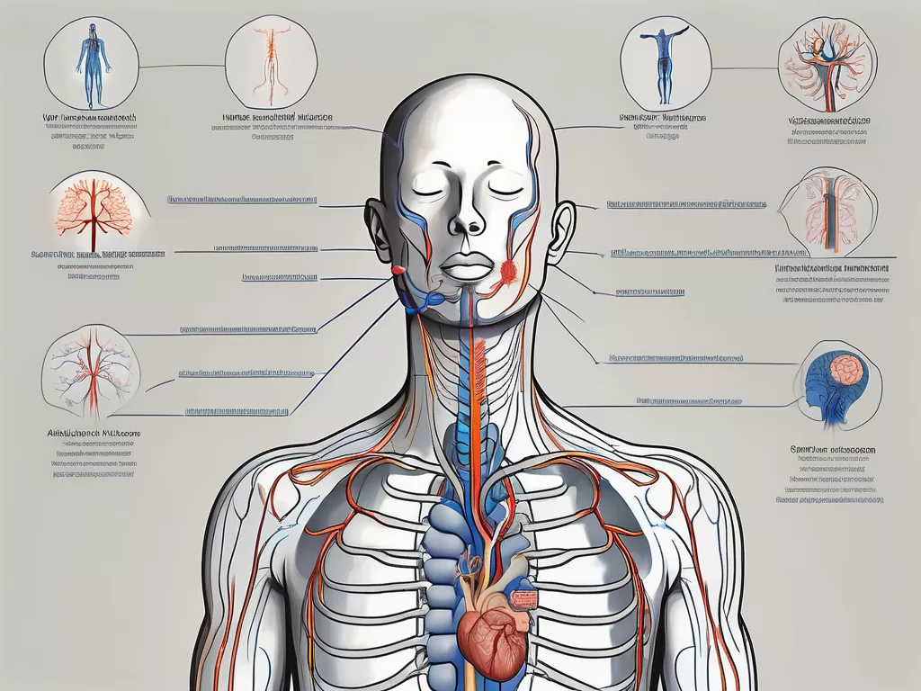 The nervus vagus (vagus nerve) in the human body