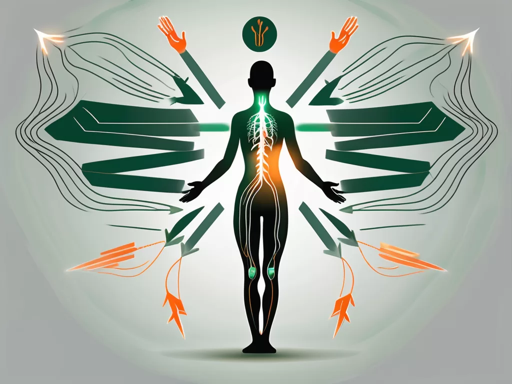 A human body silhouette highlighting the path of the vagus nerve