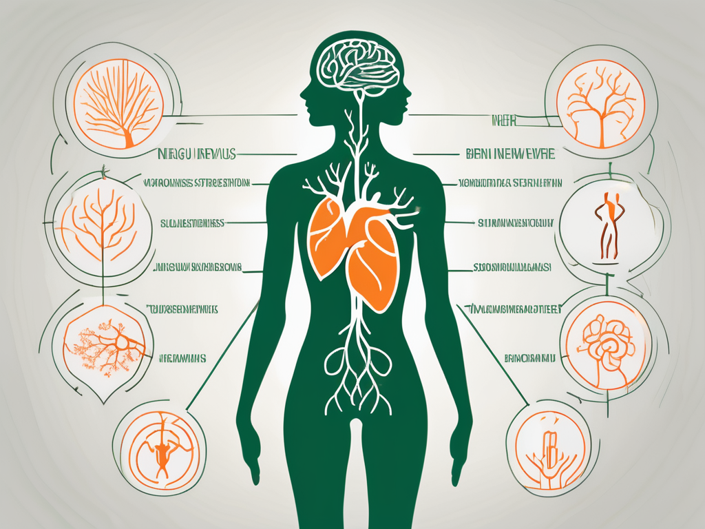 The vagus nerve highlighted within a silhouette of a human body