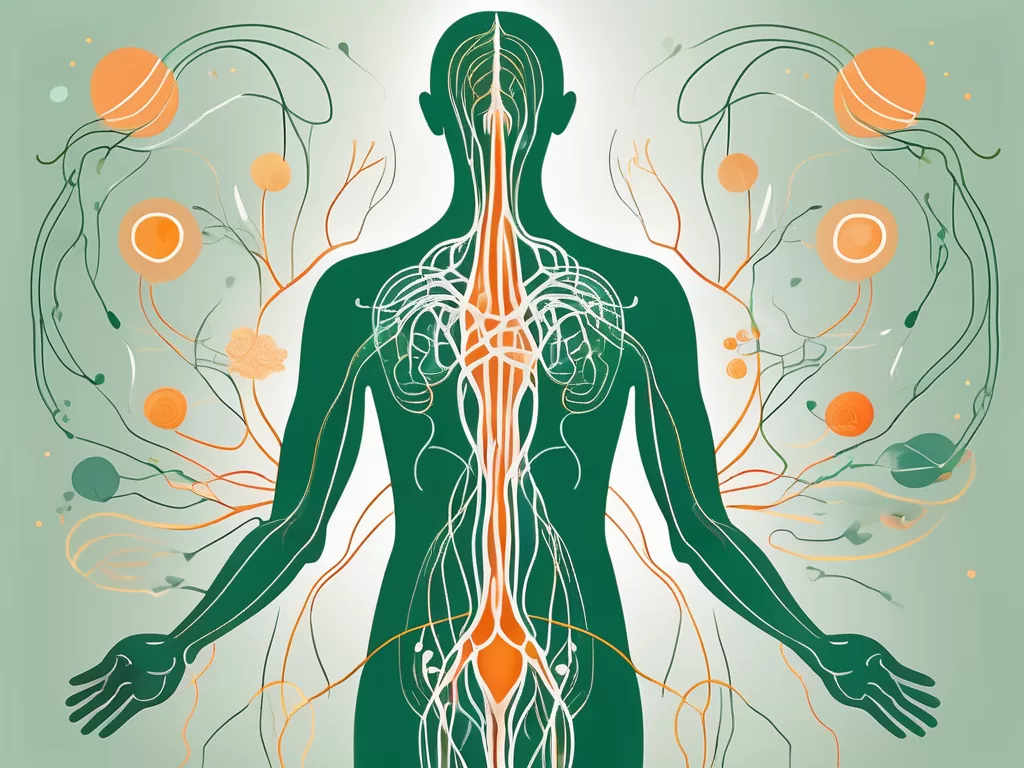 The vagus nerve highlighted within a stylized