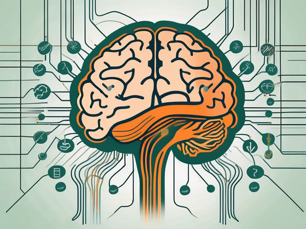 A human brain with the vagus nerve highlighted