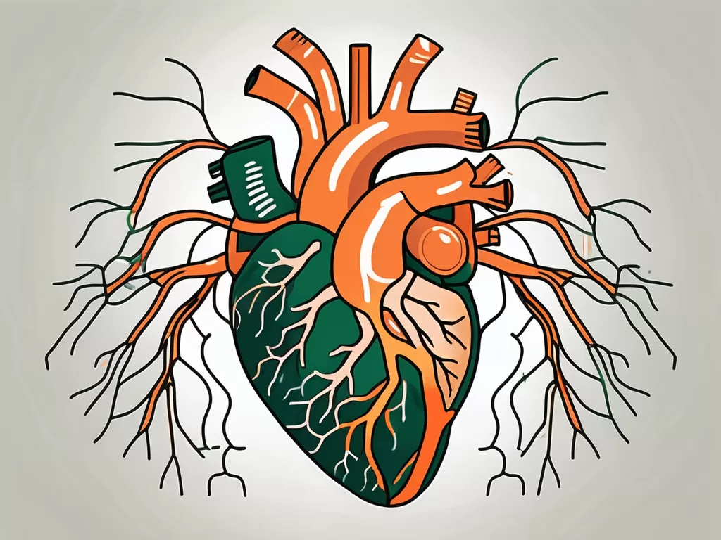 A human heart interconnected with the vagus nerve