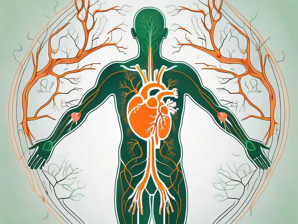 The human body with the vagus nerve highlighted