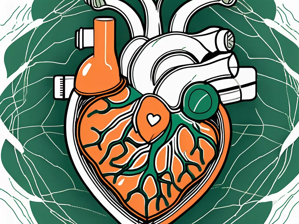 A human heart interconnected with the vagus nerve