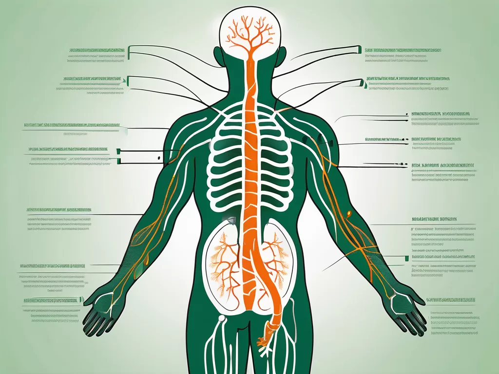 The vagus nerve in a human body