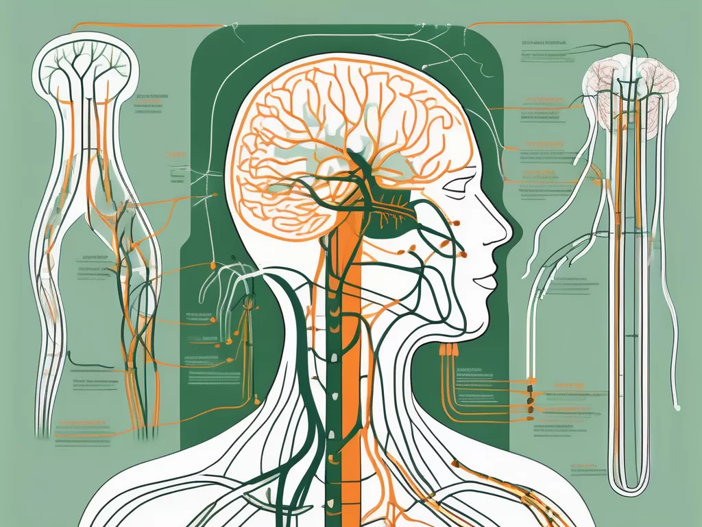 The human nervous system highlighting the vagus nerve