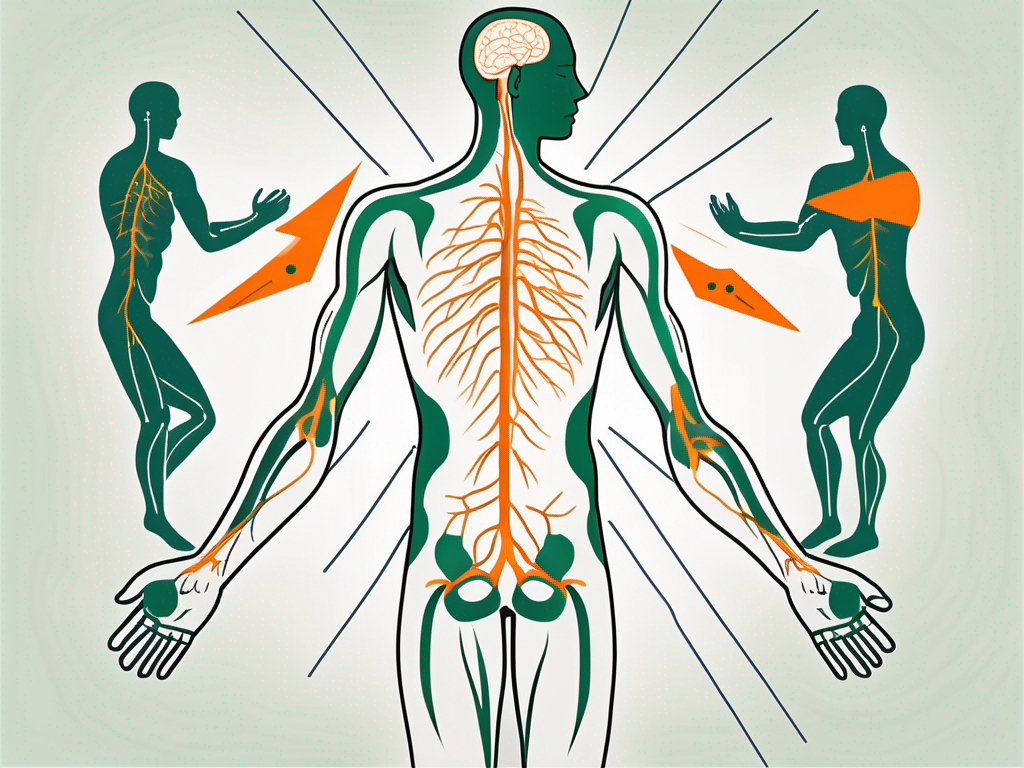 The human body highlighting the vagus nerve with pressure points