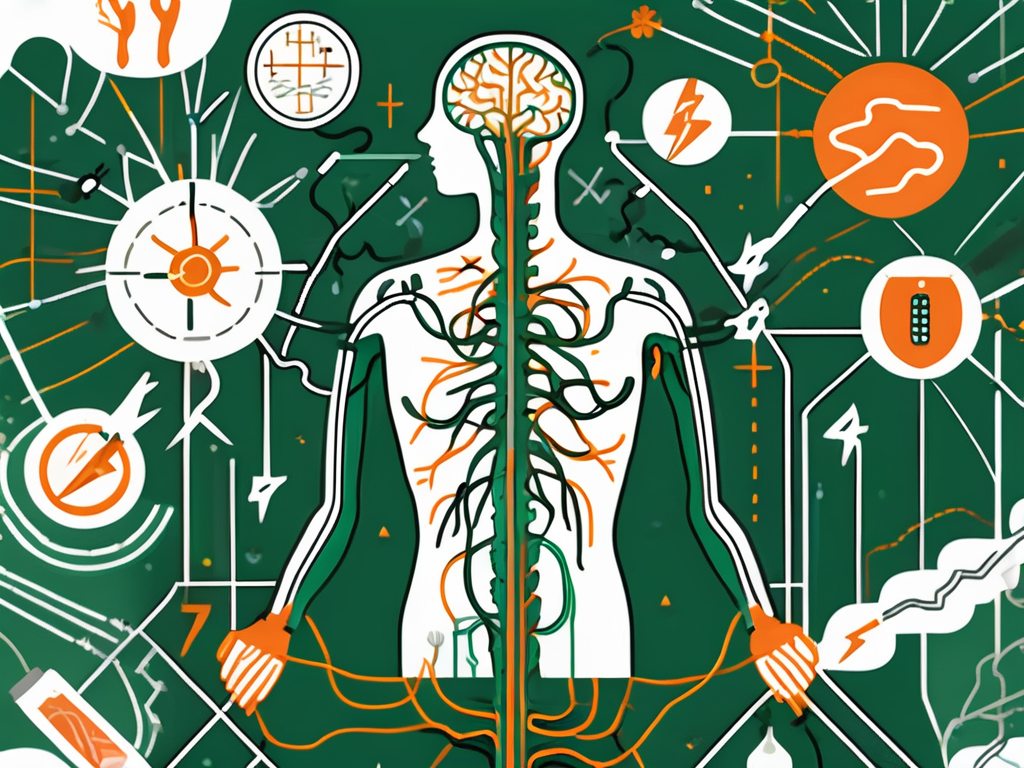 A nervous system highlighting the vagus nerve
