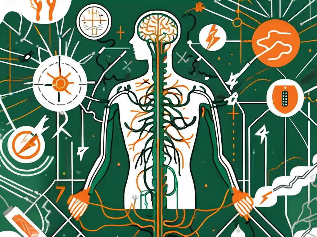 A nervous system highlighting the vagus nerve