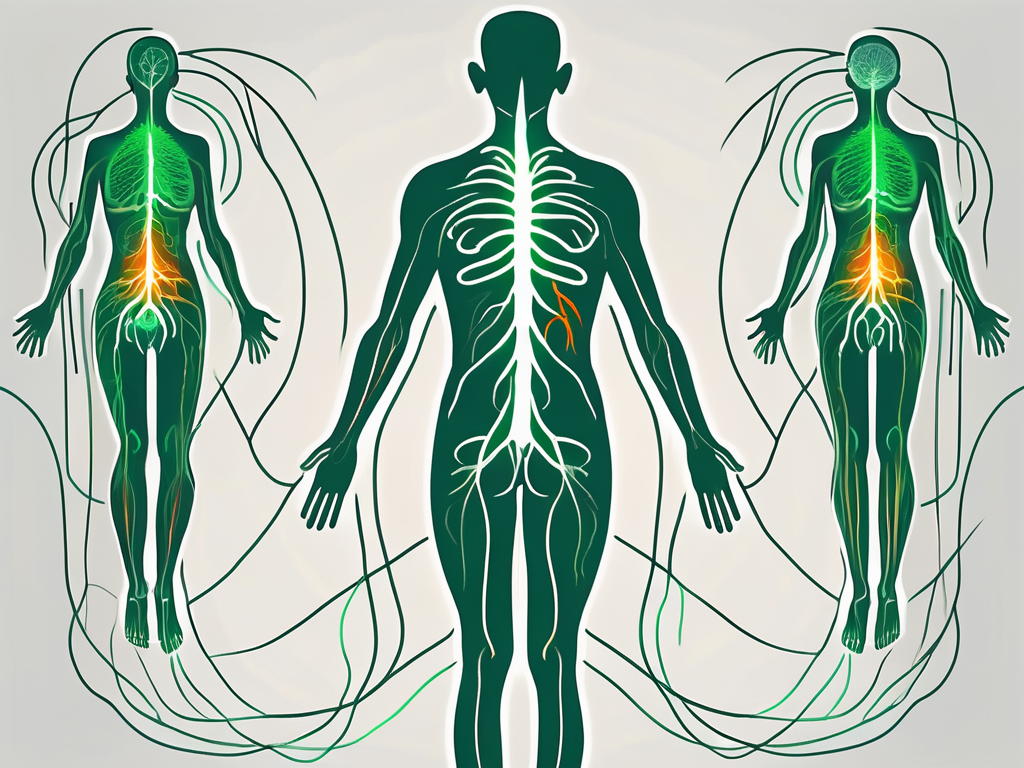 The vagus nerve in a human body with visual elements that suggest a reset or rejuvenation process