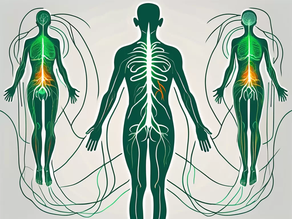The vagus nerve in a human body with visual elements that suggest a reset or rejuvenation process