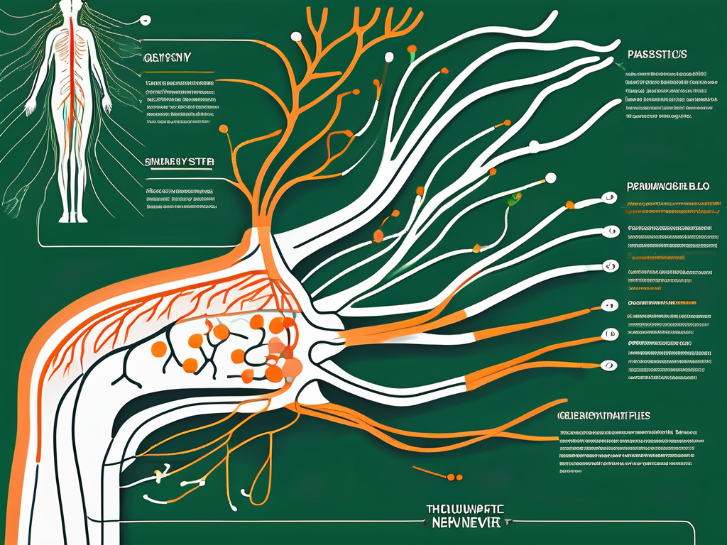 The vagus nerve (n. vagus) prominently featured within a simplified diagram of the parasympathetic nervous system