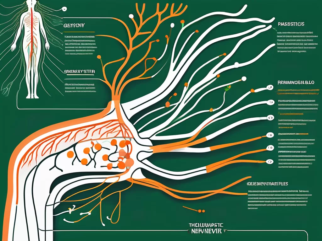 The vagus nerve (n. vagus) prominently featured within a simplified diagram of the parasympathetic nervous system