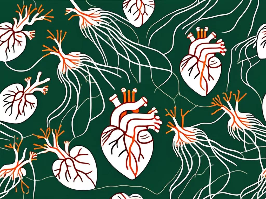 The human heart connected to the vagus nerve