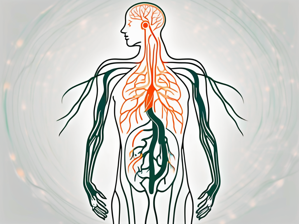 The vagus nerve highlighted within a stylized