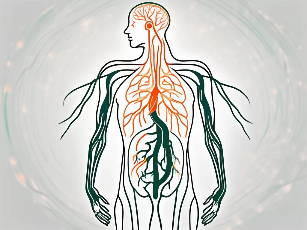 The vagus nerve highlighted within a stylized