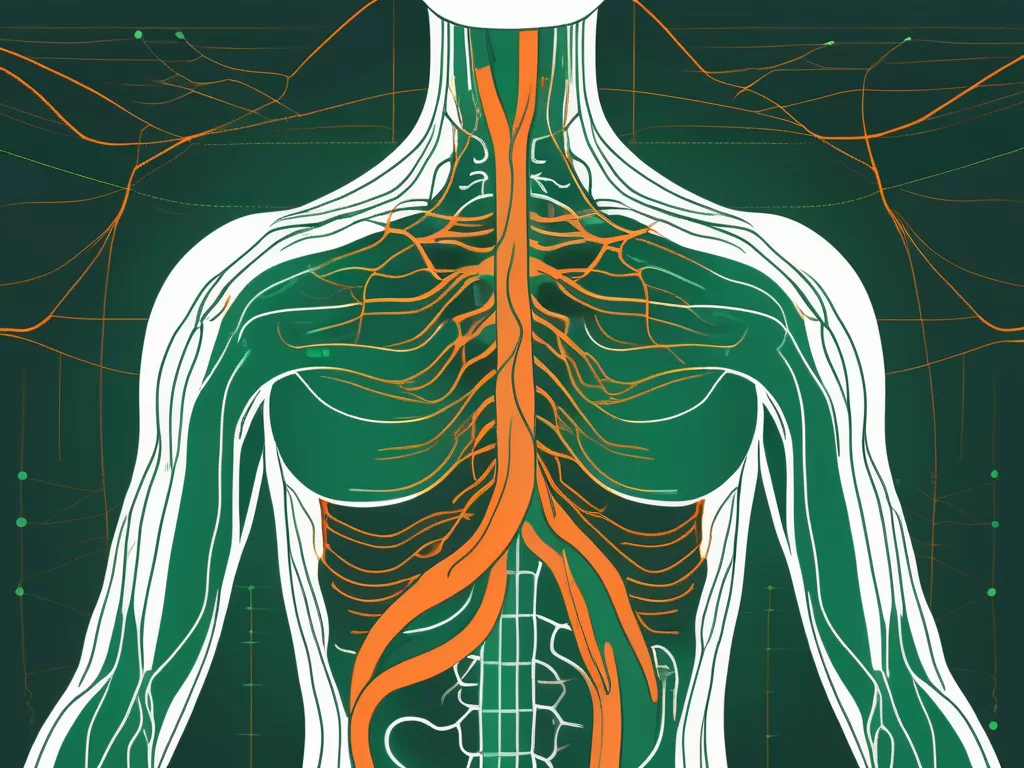 The human body highlighting the vagus nerve