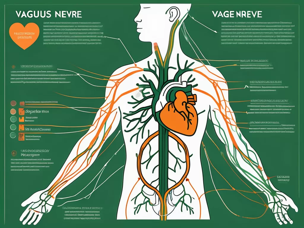 The vagus nerve highlighted in a human body
